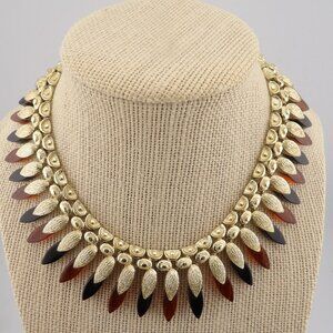 Vintage Coro MCM Lucite Egyptian Revival Collar Necklace
